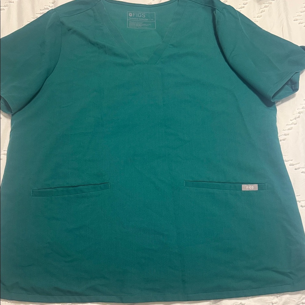Figs Jade Green Scrub Top